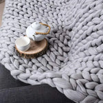 Chunky Knit Chenille Throw Blanket