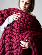 Chunky Knit Chenille Throw Blanket