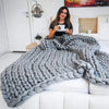Chunky Knit Chenille Throw Blanket